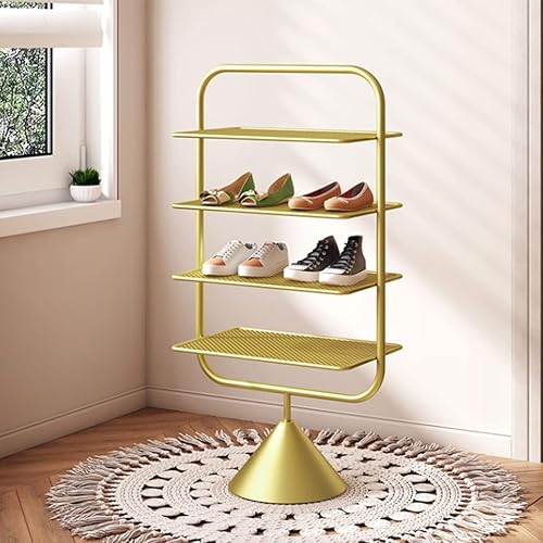 Miniatura 8 de AVEO Zapatero nórdico para sala de estar, estante de zapatos multicapa para entrada al hogar, armario de zapatos de almacenamiento dorado simple de