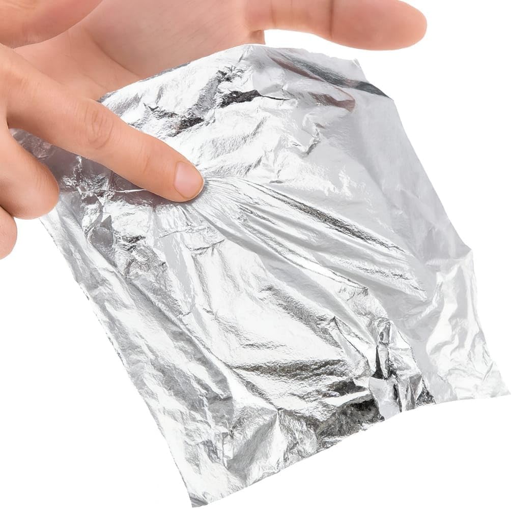 Silver Foil Sheets for Gilding (100pcs, 8cm x 8cm) – Ideal for Resin Art, Painting, Arts and Crafts, Furniture Gilding & DIY Art Projects