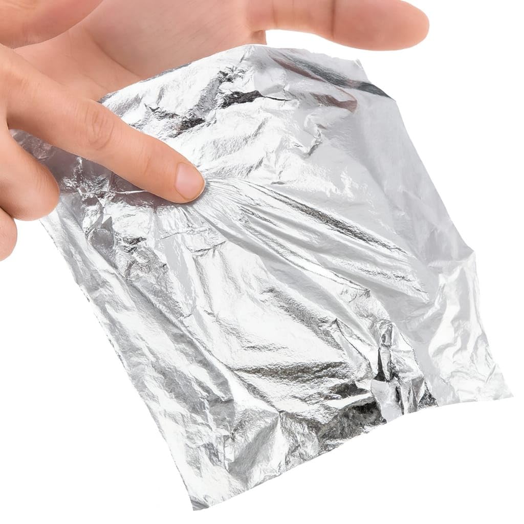 Silver Foil Sheets for Gilding (100pcs, 8cm x 8cm) – Ideal for Resin Art, Painting, Arts and Crafts, Furniture Gilding & DIY Art Projects