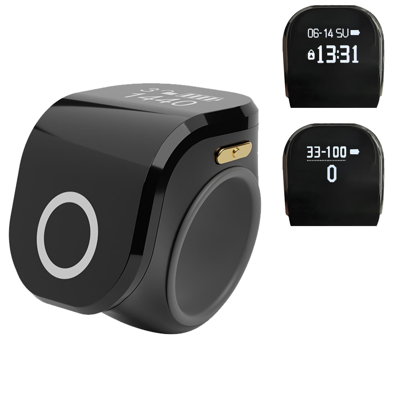 Worship Counter, Tally Clicker for Muslim Islamic Prayer, OLED Screen, Time and Date Digital Display, Vibration Reminder Alarm, Golf, Goods Counting, Lap, Knitting