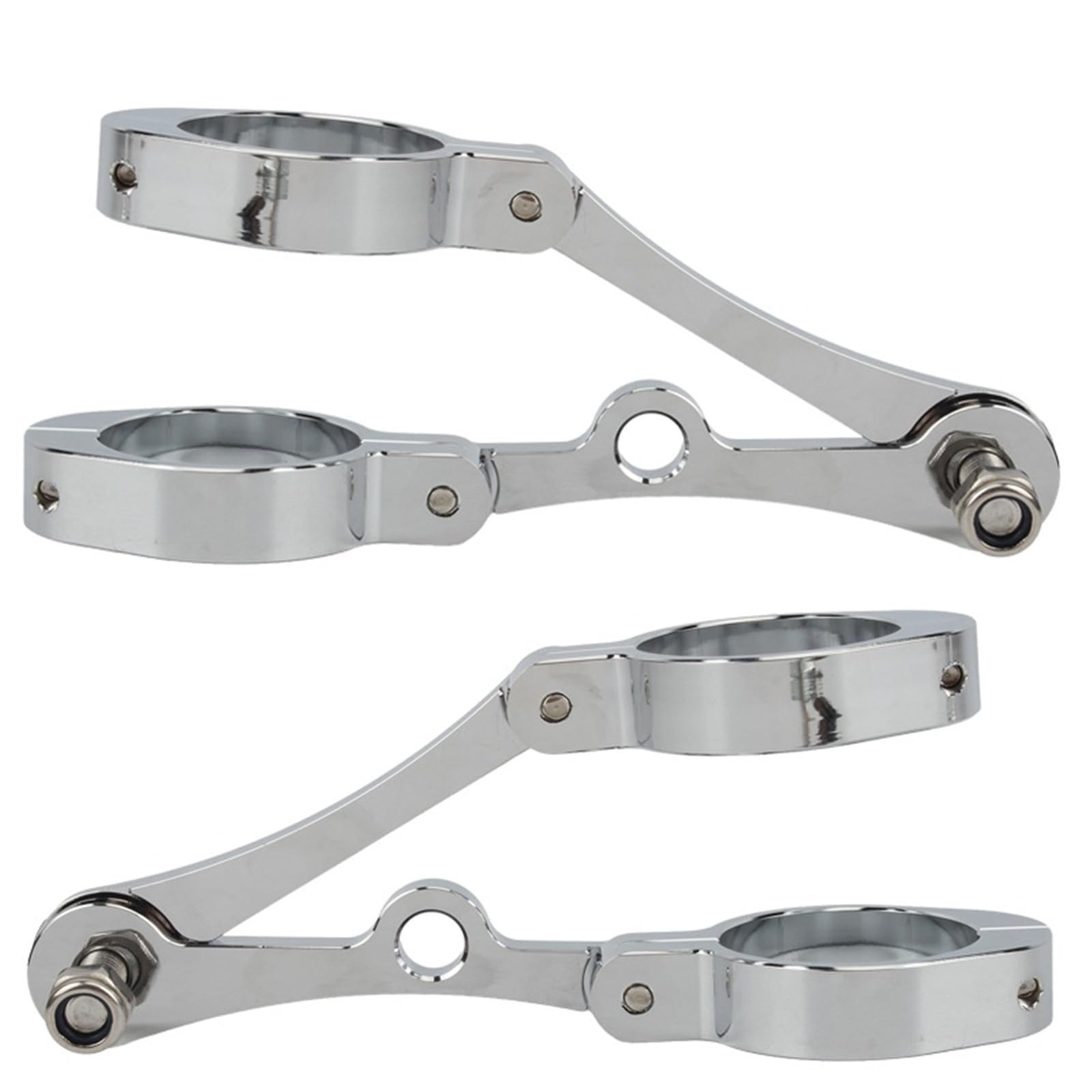 Headlight Bracket Mount Fit for Harley Mount Clamp Spotlight Holder Universal 39-41mm CNC Motorcycle Headlight Bracket Fork Tube(Silver 1Pairs)