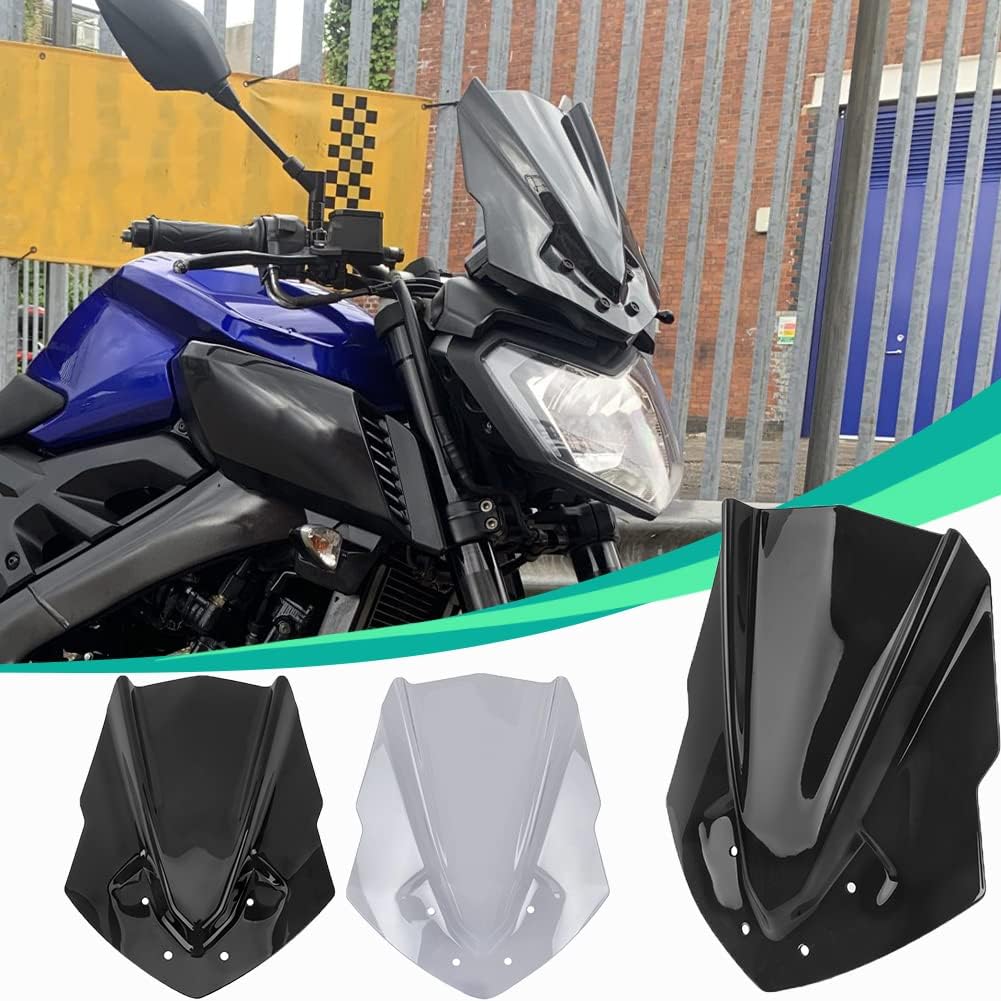 Motorcycle Front Windshield WindScreen Shield Screen Compatible with Y-amaha MT125 MT 125 MT-125 2015 2016 2017 2018 2019 Wind Deflector Motorcycle (Smoke)