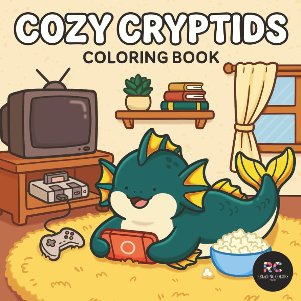 Cozy Cryptids Coloring Book: Bold and Easy Designs for Adults and Teens Featuring Cute Mythical Creatures in Adorable Scenes for Relaxation (Bold Vibes Only)