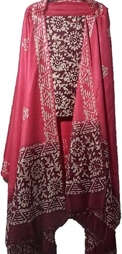 HAIDER ALI AND SONS Women's Cotton Silk Batik Print Unstitched Salwar Suit Dress Material with Duputta