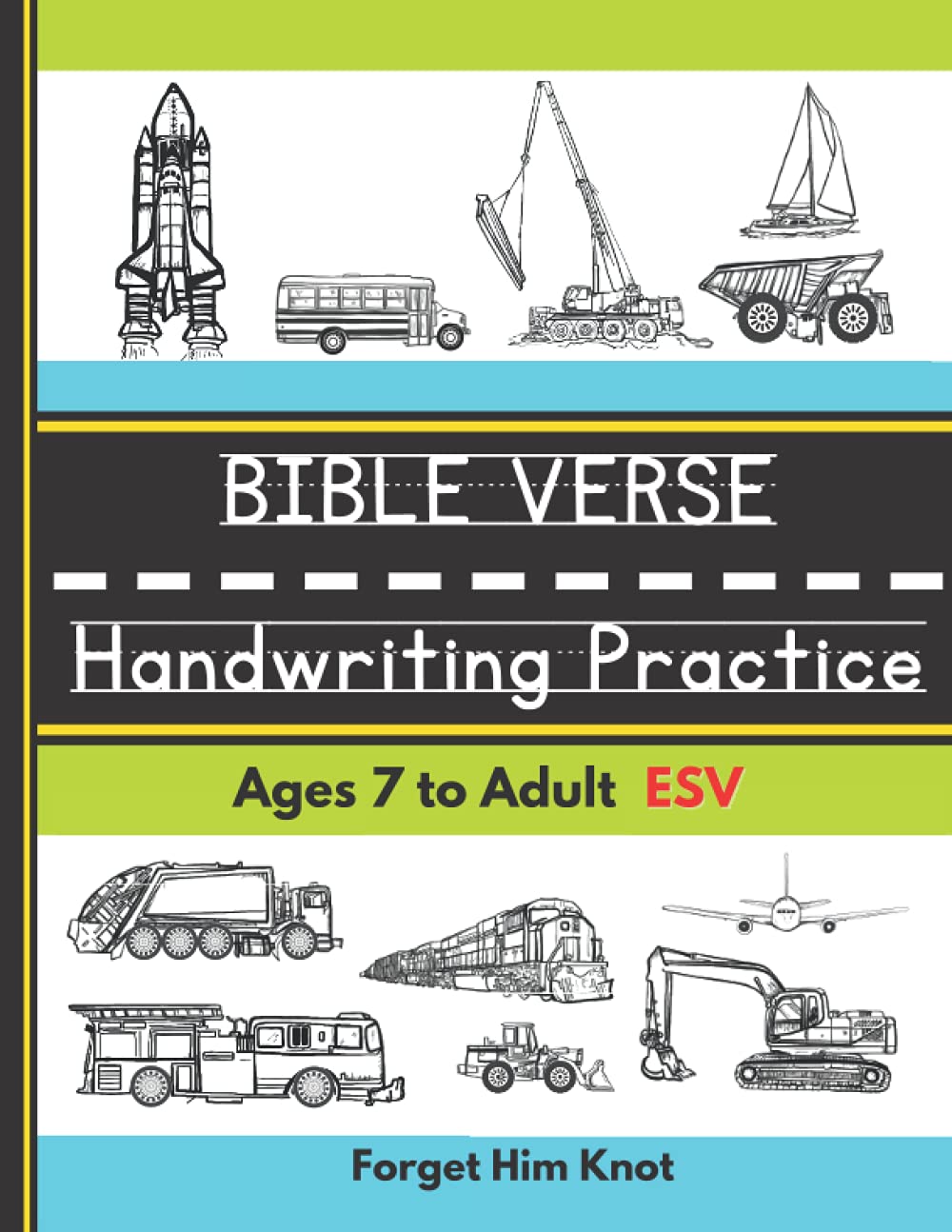 Bible Verse Handwriting Practice Workbook for Kids Ages 7 to Adult- ESV: Read, Copy and Write Printing Book to Improve penmanship and memorize Scripture
