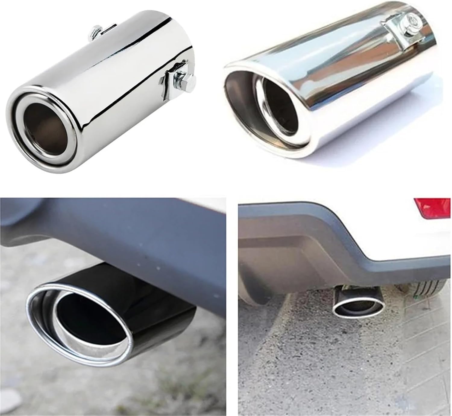 車の排気パイプ ユニバーサルカーエキゾーストチップマフラースチールステンレスストレートオートトリムテールチューブクロームパイプインレ