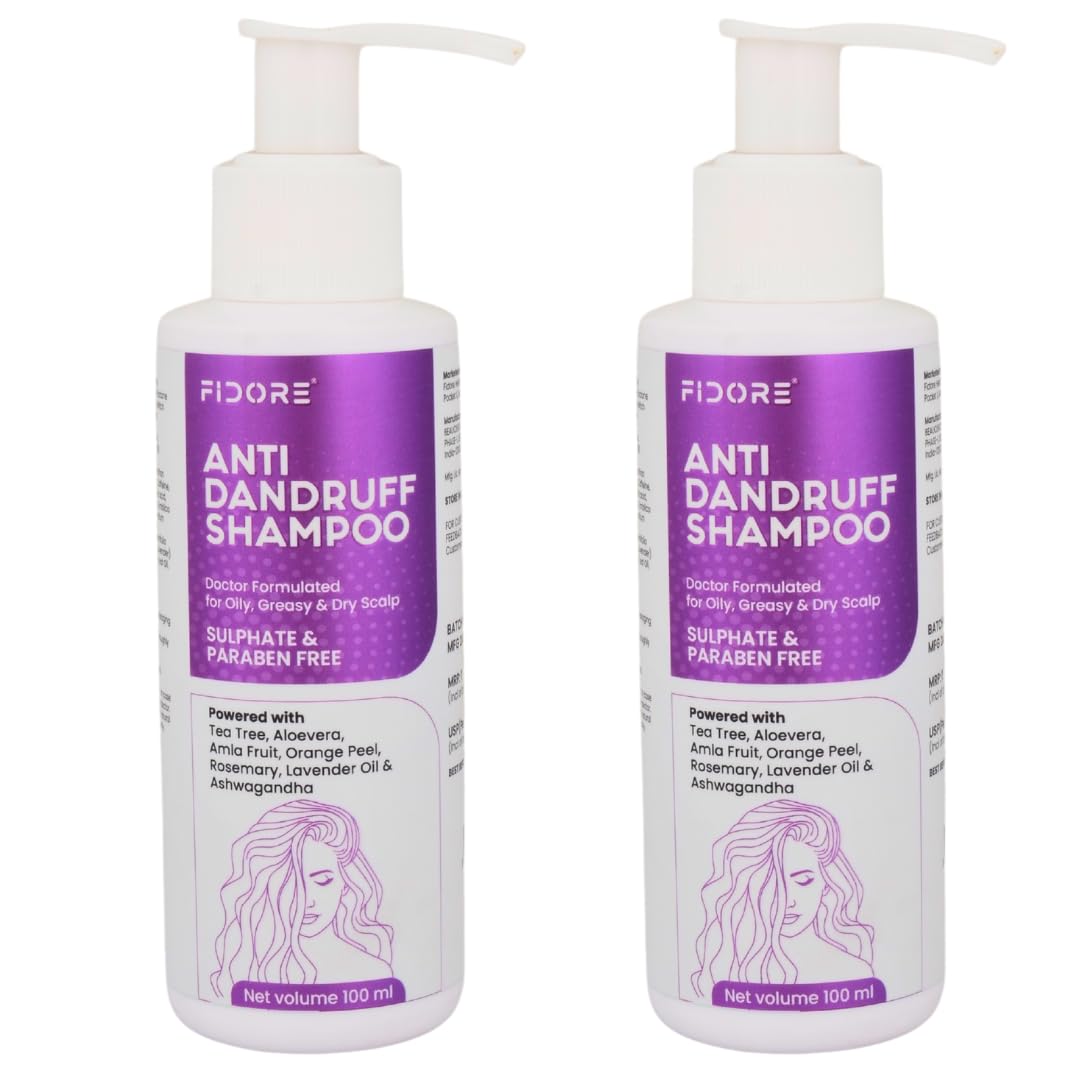 Anti Dandruff Shampoo Hair Growth | Reduces Up to 100% Dandruff and Strengthens Hair | Dermatologist Approved Shampoo For All Hair types | For Women And Men (Pack of 2)