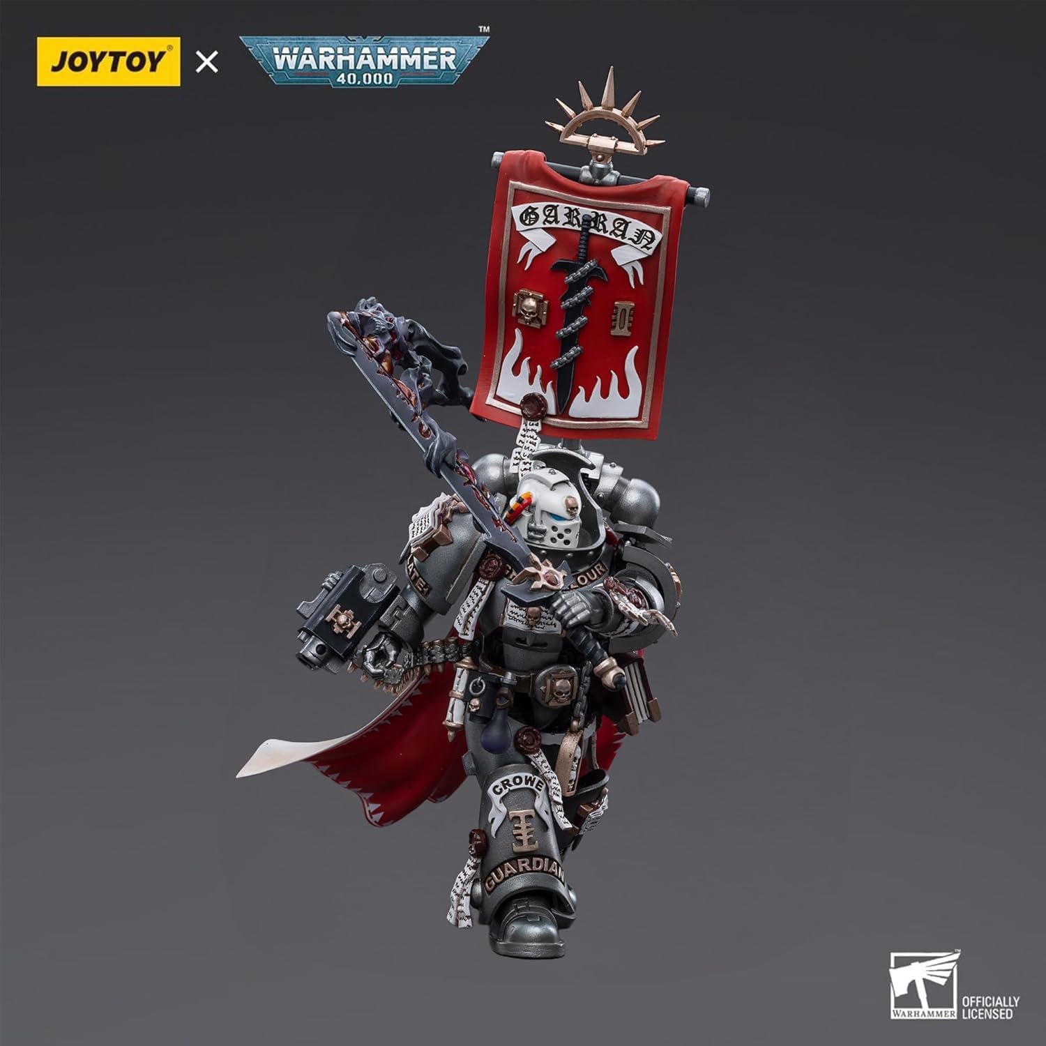 JOYTOY Grey Knights Warhammer 40k 1/18 figurka szare rycerze kasztelan crowe 12,7 cm prezenty kolekcjonerskie, zabawki dla dzieci w wieku 15+ i dorosłych przedsprzedaż