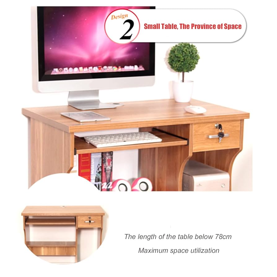 Amazon | 狭いスペース用の小型コンピュータデスク、引き出しと