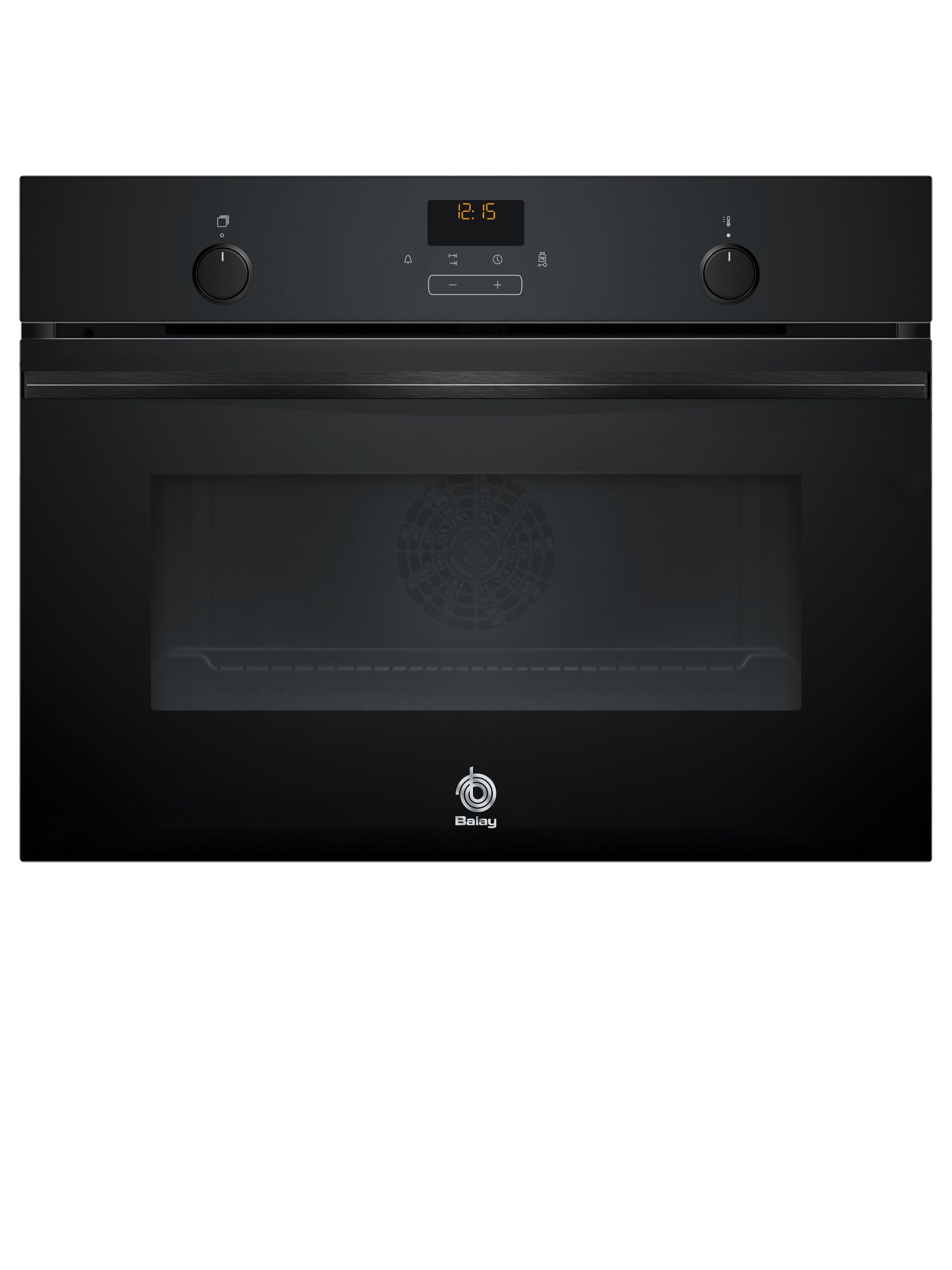 Balay - Horno compacto multifunción, 45 cm, Aqualisis, Control Comfort, Raíles Flex, Cristal Negro, 3CB5159N3