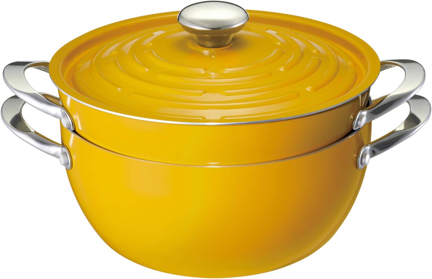 Meyer LPT-2SYL Two-Handled Pot, 9.4 inches (24 cm), Aluminum Alloy, Induction Compatible, Lightweight, Yellow, Light Pot Set