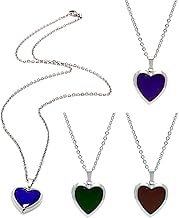 Thermochromic Necklace 4 Pieces Heart Shaped Cole Necklace Creative Necklace Gift Necklace with Photo Cole