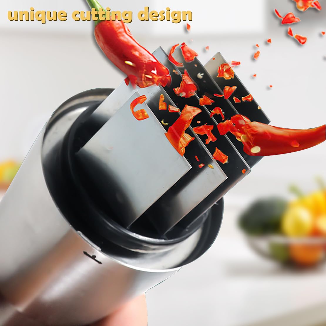 Produktbild von Manueller Knoblauchhacker – Gepresstes Multitool Für Knoblauch, Zwiebeln & Paprika (ca. 16 Cm)