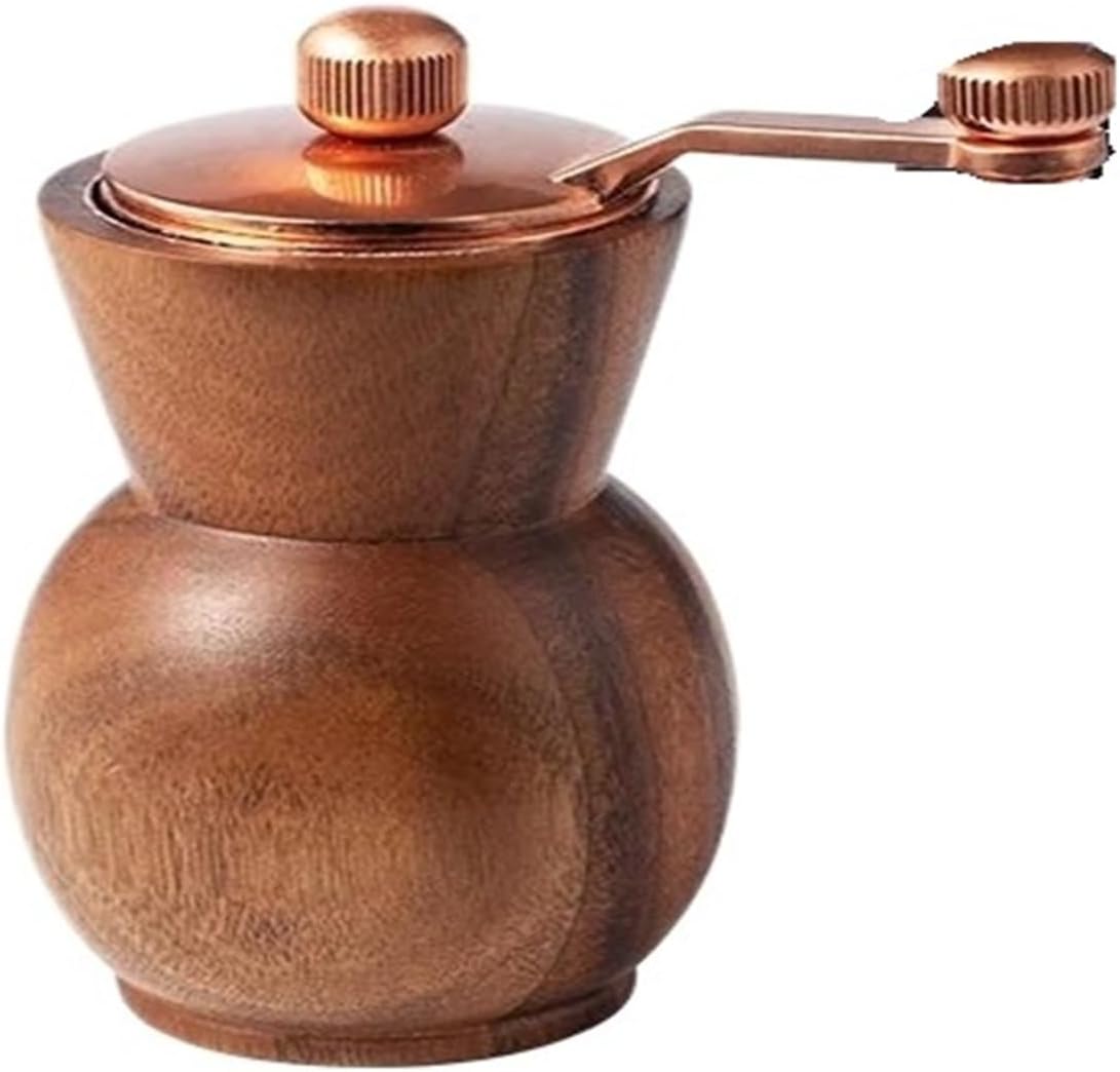 Hand Cranked Acacia Wood Salt Pepper Grinder Set Vase Black Pepper Grinder Rose Salt with Base Salt Shaker Grinder Tool(3Pcs 4inch Sets)