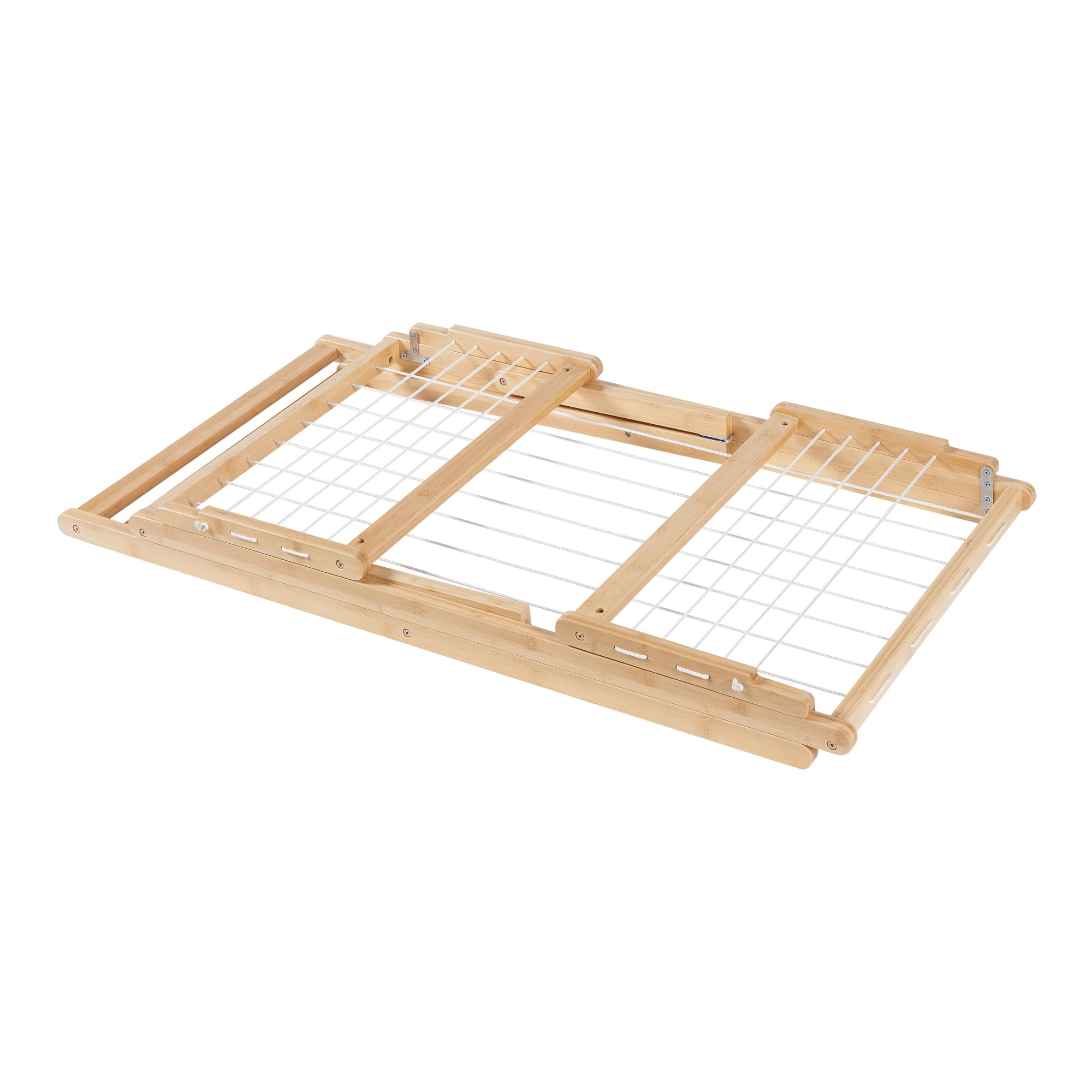 [en.casa] Wäscheständer Fakala Standtrockner klappbar Bambus 154 x 59 x 82 cm Flügelwäschetrockner mit Wäscheleinen Badezimmer Balkon