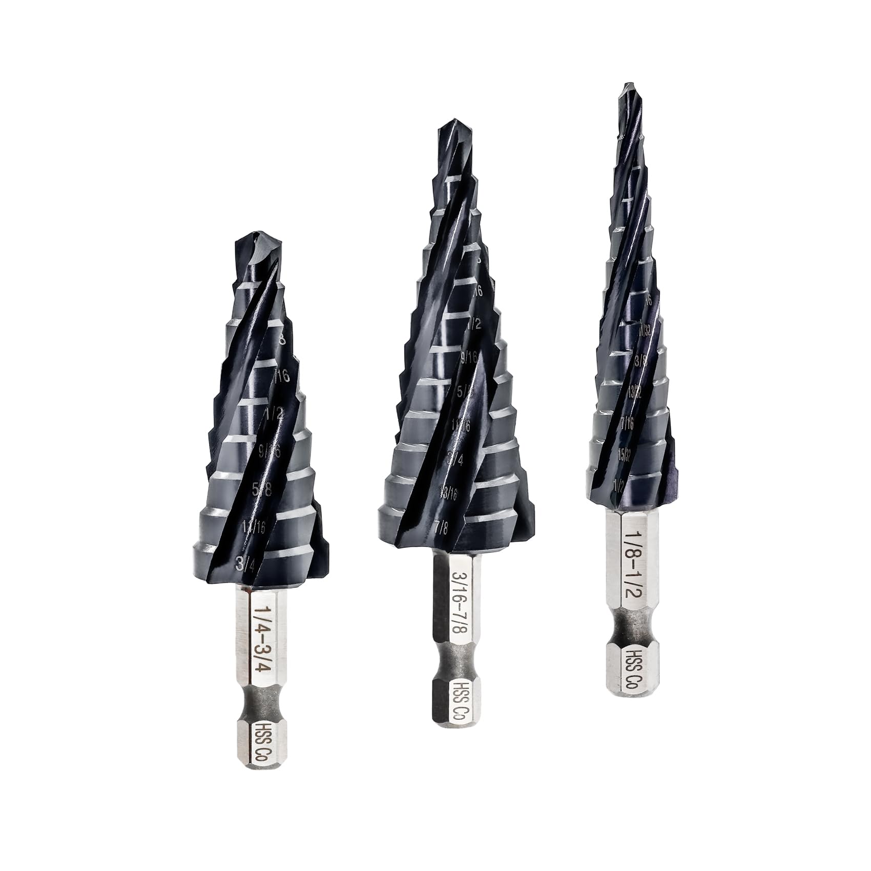 Crosstar M35 Kobalt-Stufenbohrer-Set (2 Stück) – TiAlN-beschichtet, 3/16 Bis 7/8 Zoll
