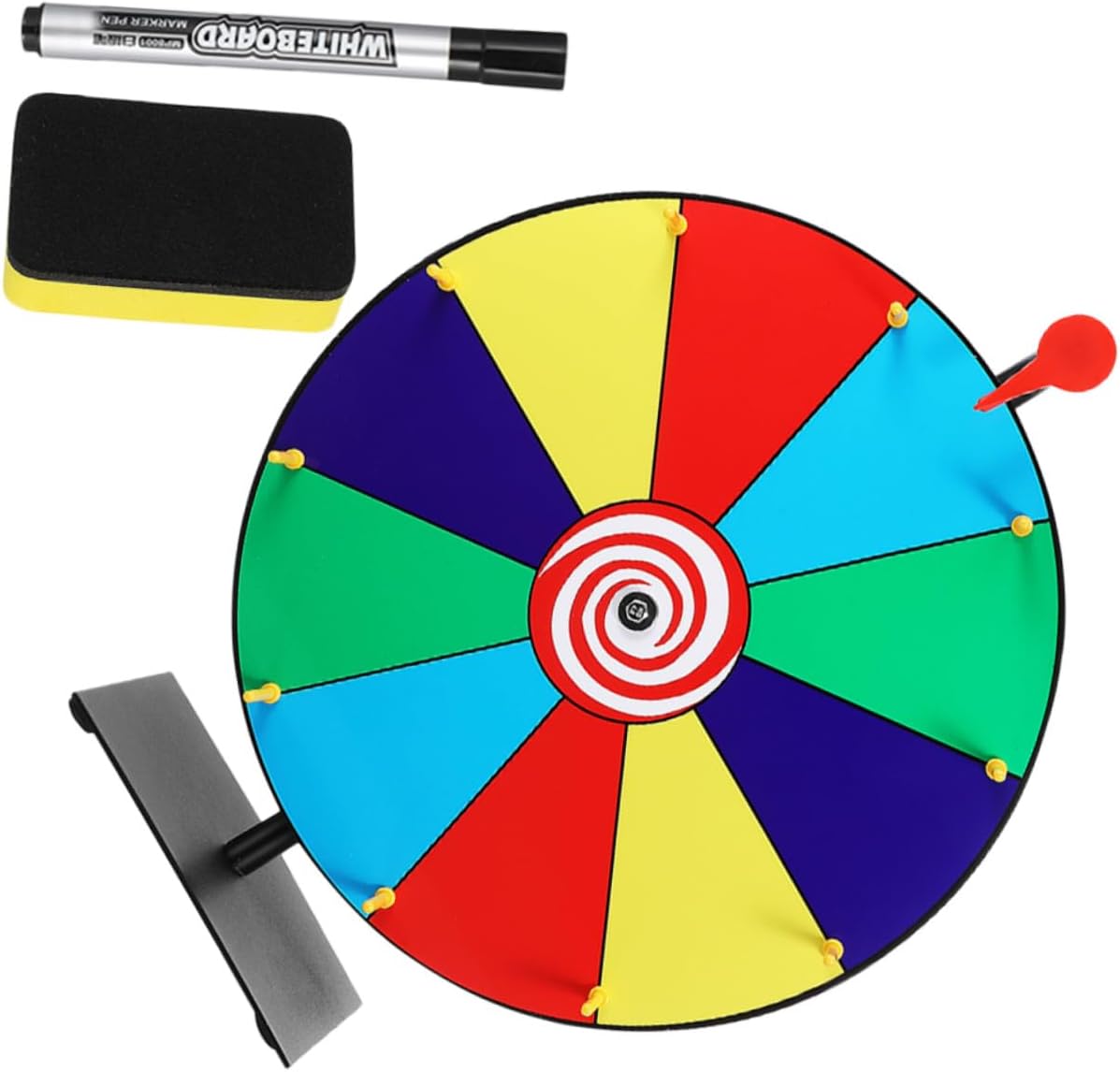 YARNOW 1Set Tabletop Prize Wheel with Erasable Surface Carnival Game Props for Raffles and Events Easy to Install Spinning Roulette Wheel Includes Pen and Eraser