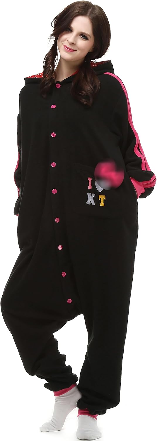 Magic Novelty Hooded Onesie One Piece Black Pajamas for Women