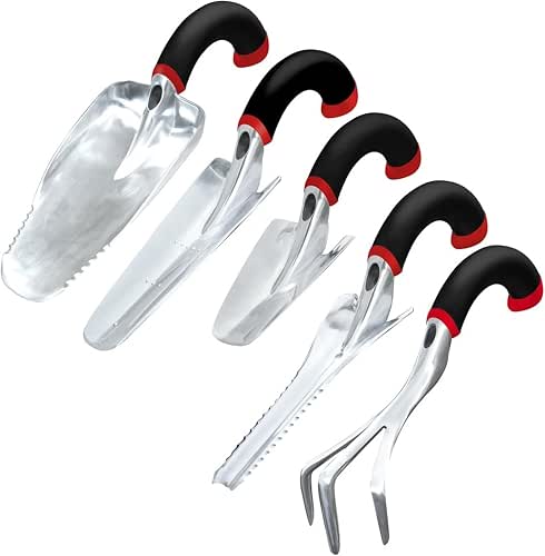 Radius Garden 30511 Ergonomic Garden Hand Tool Set, Red
