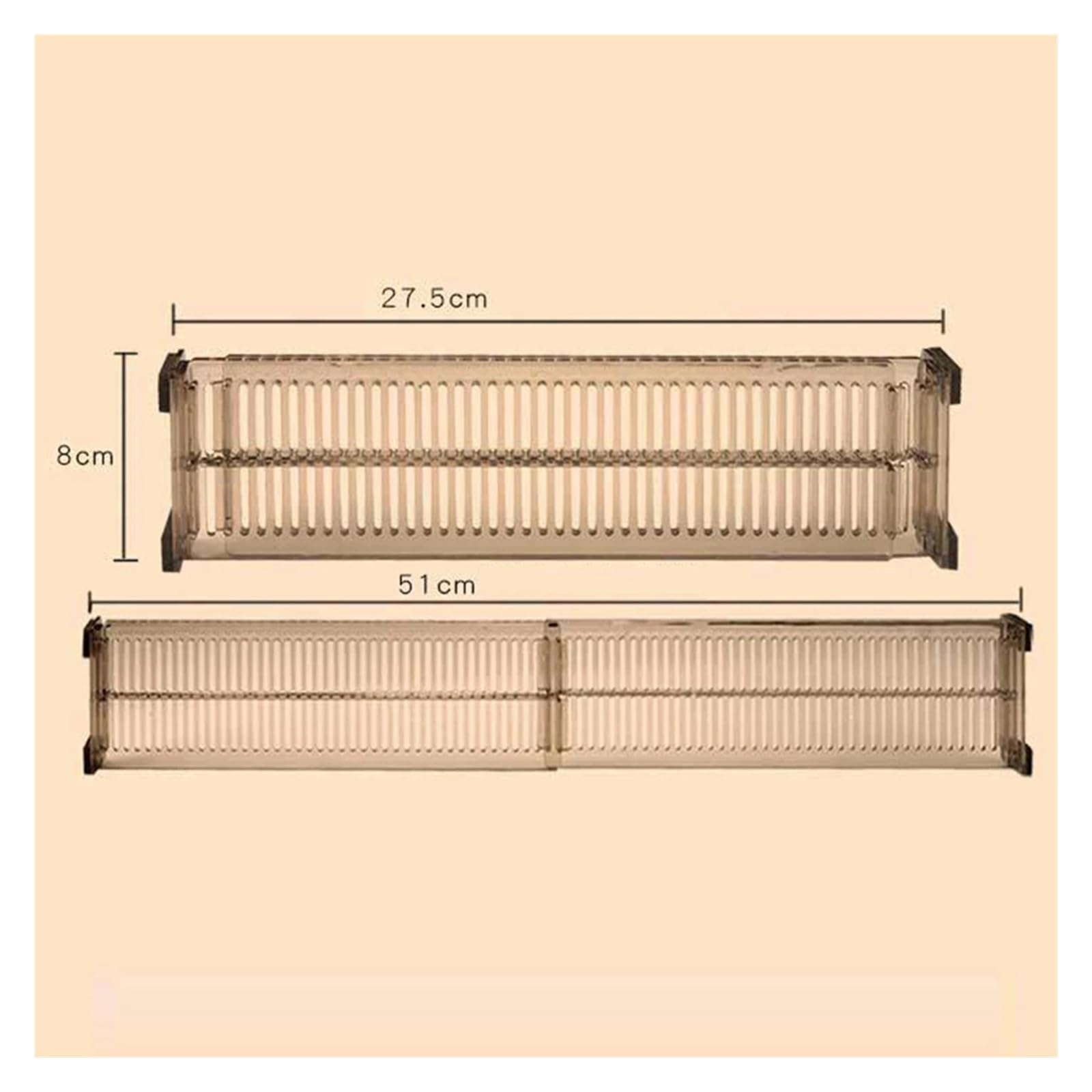 Generico 2/4/6/8PCS Assicella Regolabile Divisori for cassetti Camera da letto Biancheria intima Partizione a scomparsa Cassetto Organizzatore Trasparente Utensili da cucina(6pcs)