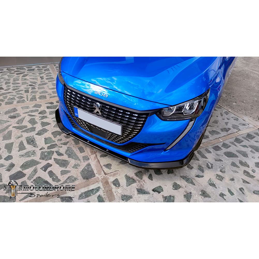 Motordrome K173-001 Front spoiler compatible with Peugeot 208 II 2019- (ABS), Black