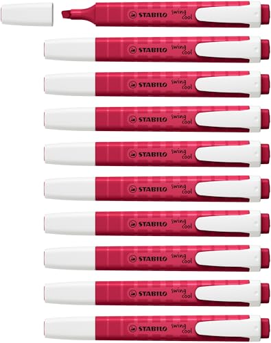 STABILO swing cool NatureCOLORS Wildflower - Highlighter - Pack of 10 - Burgundy