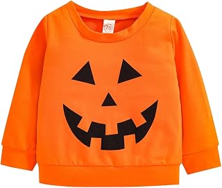 Kayferli Long Sleeve Shirt Girls Pullover Girls Tops Sweatshirt Clothing Halloween Pumpkins Comfortable Sweatshirt Girls