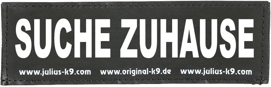 Julius-K9, 162LR-G-31857, Original Interchangeable Patches, Size: Large, Black Label with White Fluorescent Text, 1 Pair, Cool Man