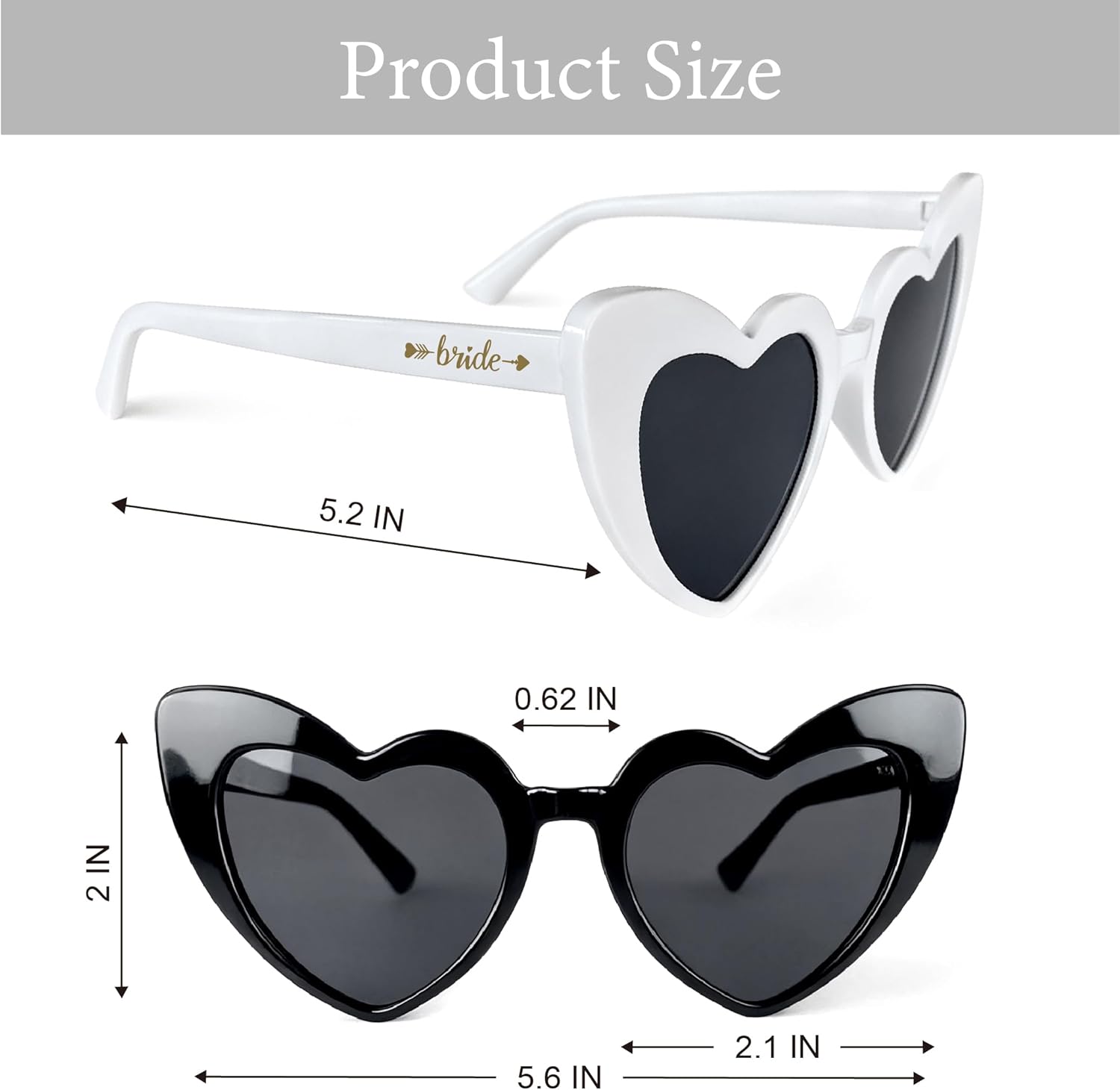 LADY&HOME 10 Pairs Heart Shaped Sunglasses Bachelorette Sunglasses Heart Sunglasses Bachelorette Party Favors Supplies