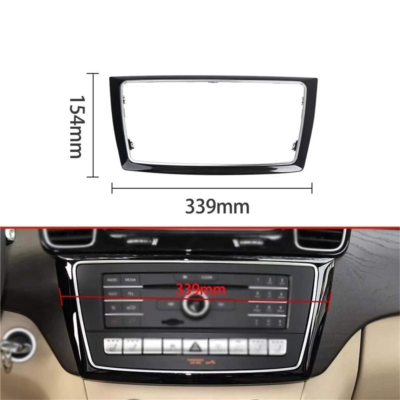 Per Mercedes Per Benz W166 W292 Console Centrale Aria Condizionata Pannello CD Copertura Trim Cornice Decorativa Audio Rifiniture interne per auto | Copertura del pannello CD dell'aria condizionata della console centrale, design autoadesivo, aderisce all'