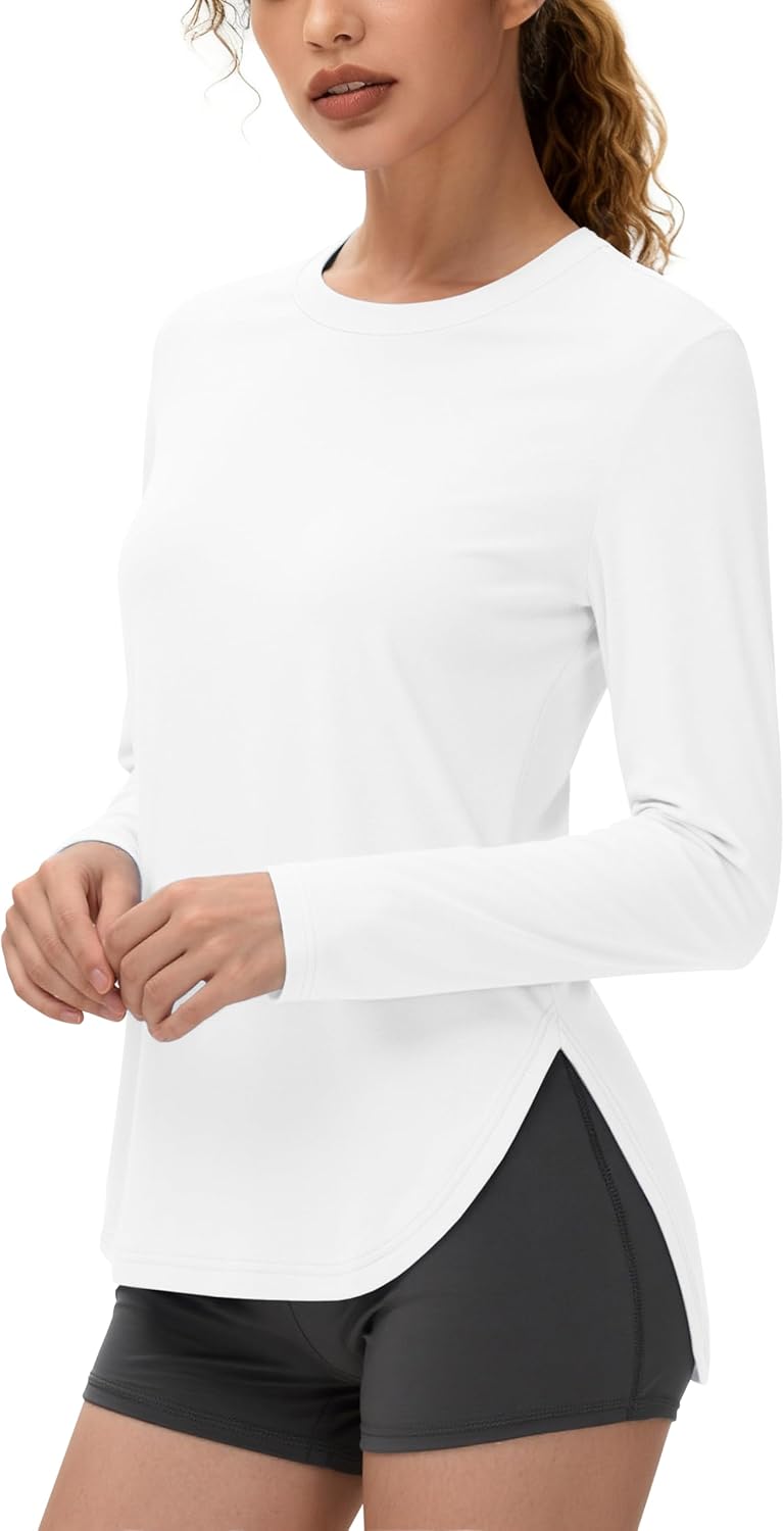 Cavva Women's Sunshirts Moisture Wicking Workout Top Quick Dry Long Sleeve Shirts Swim Running Athletic UPF 80+ UV Tee