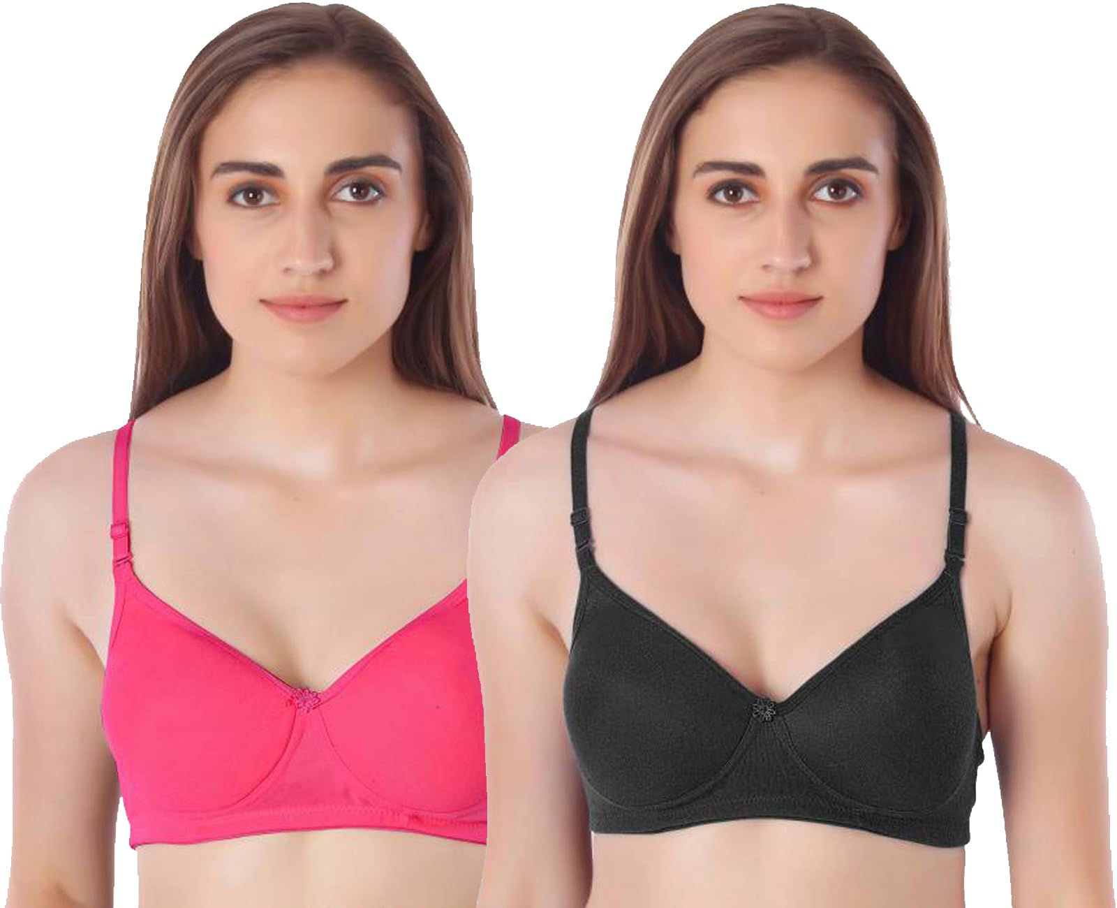 CHILEELIFECotton Blend Stylish Padded Mould Everyday Wear Bra for Women,(Pack of 2)