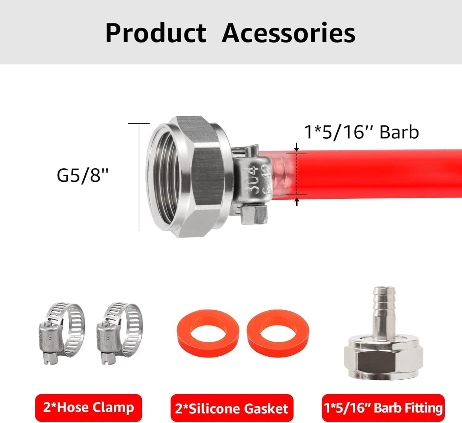 10ft Kegerator Beer Line CO2 Gas Line Tubing Keg Beer Line Replacement Kit with Barb Fitting Connector for Home Brewing