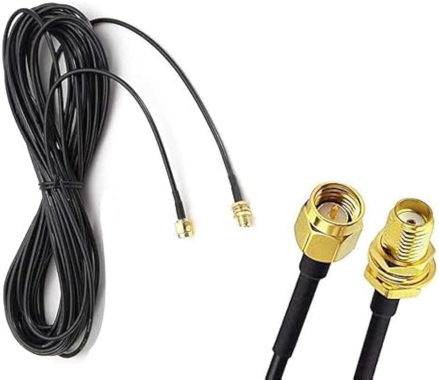 WEILIAN 5M WiFi Antenna Extension Cable RG174 RF SMA Male to SMA Female Coaxial Cable Low Loss Gold Plated Pigtail for Wireless LAN Router Bridge External Antenna Equipment (pack of 1)
