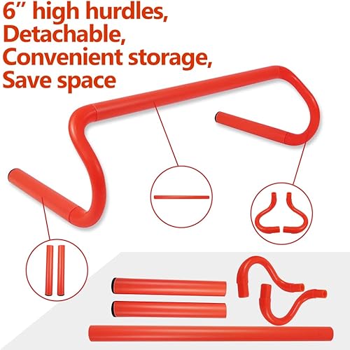 Miniatura 4 de Juego de equipos de entrenamiento de escalera de velocidad y agilidad, incluye escalera de agilidad de 12 peldaños de 20 pies, 4 obstáculos de