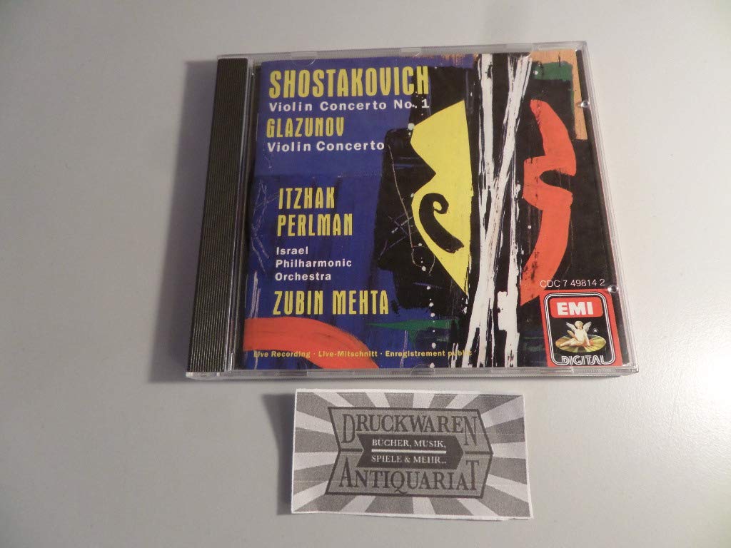 Violin Concertos [Audio CD] Shostakovich; Glazunov and Perlman