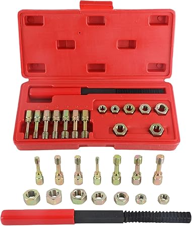 15 Pcs Metric Thread Restorer Set, 7 Metric Rethread Repair Tool Kit