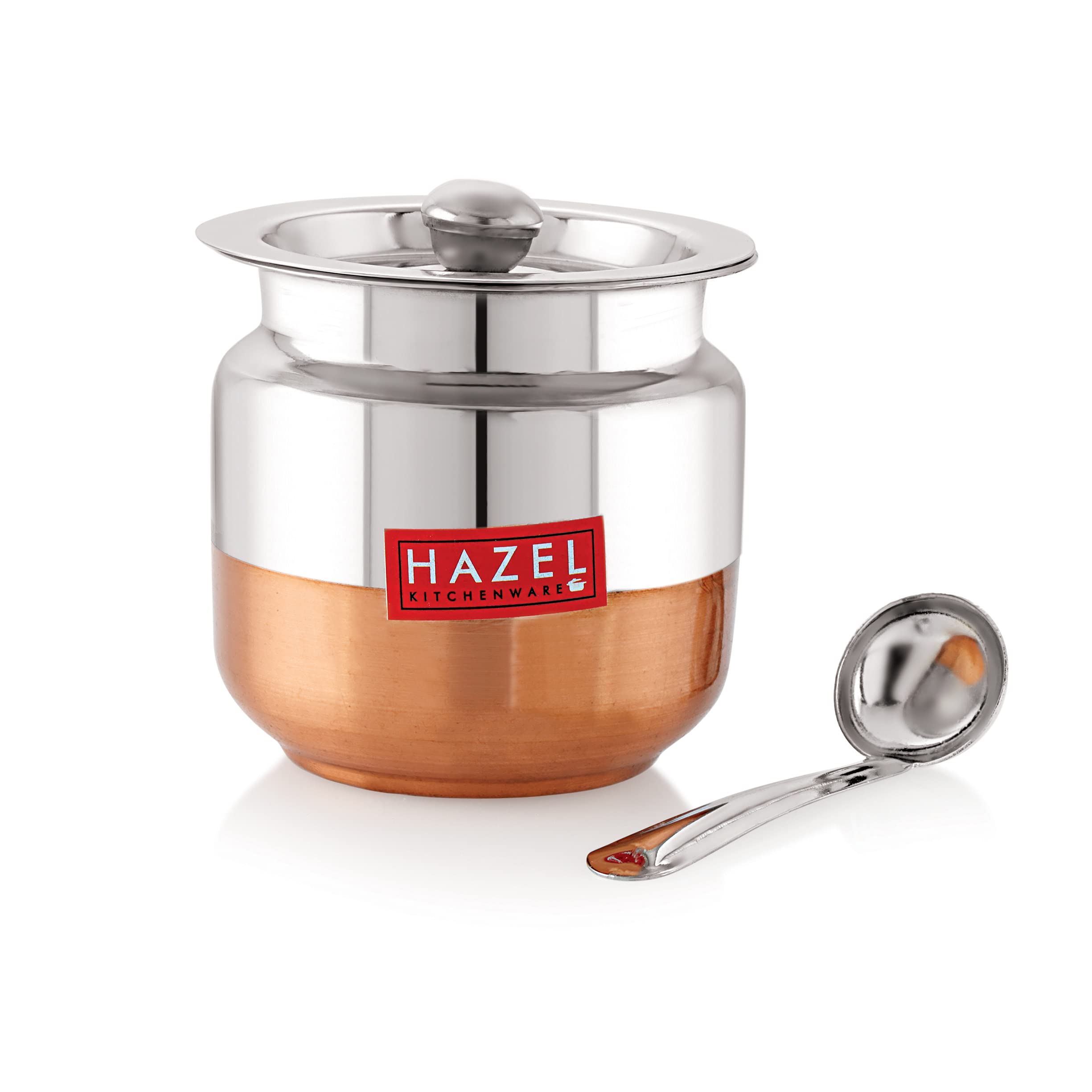 Ghee Pot Copper bottom Premium - Large - Anarkali S3 Stainless Steel with Copper bottom Containers