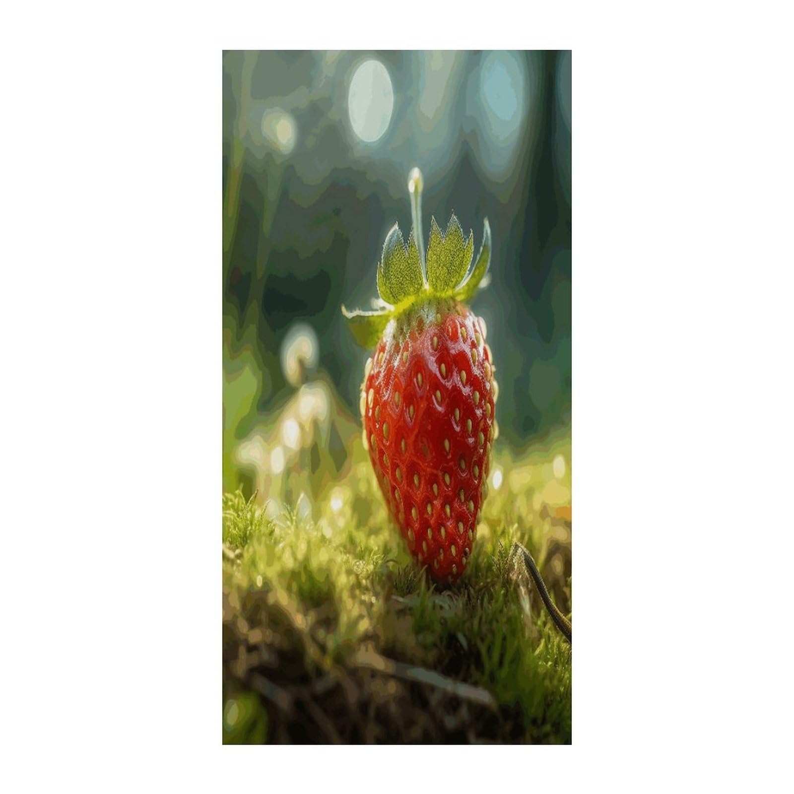 Adfgyerh Style Strawberries On The Ground Curtains，Polyester Blackout Extra Wide，Door Curtain， 35.4X 70.9 Inch For Temporary Room Dividers Bedroom Living Room，Room Darkening Curtains ，For Doorway Privacy For Wall