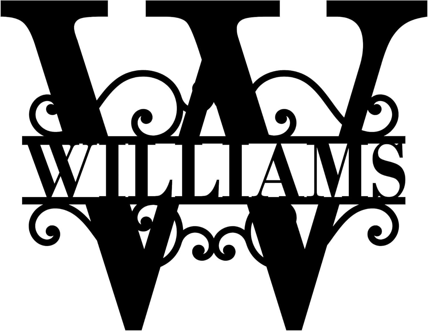 Personalized Metal Name Sign – Split Letter Monogram Wall Decor, Custom Family Last Name Sign, Wedding Gift, Metal Wall Art for Home, Monogram Sign