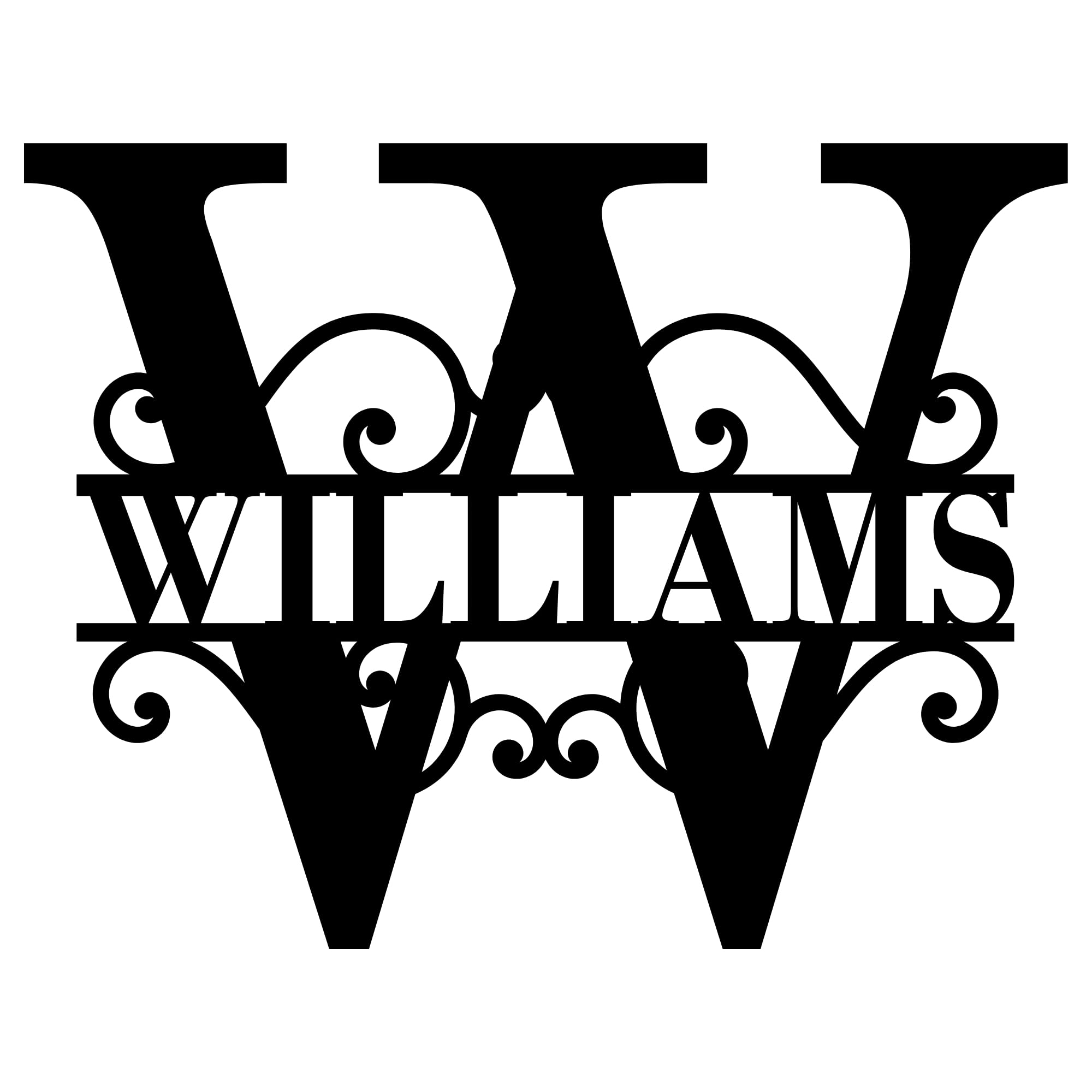 Personalized Metal Name Sign – Split Letter Monogram Wall Decor, Custom Family Last Name Sign, Wedding Gift, Metal Wall Art for Home, Monogram Sign