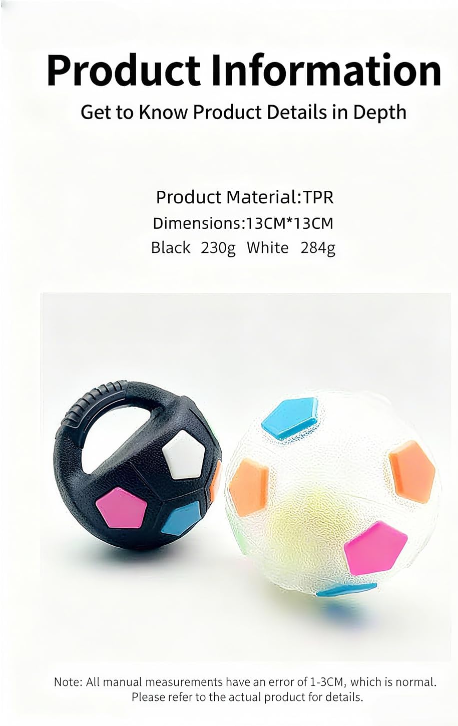 The Mellow Dog Calming Ball with Handle,Squeaky Dog Toy,Interactive Toss,Dogs Football Toy for Water Play,Training & Outdoor Games(Without Squeaky Tennis Ball Inside) (Black)