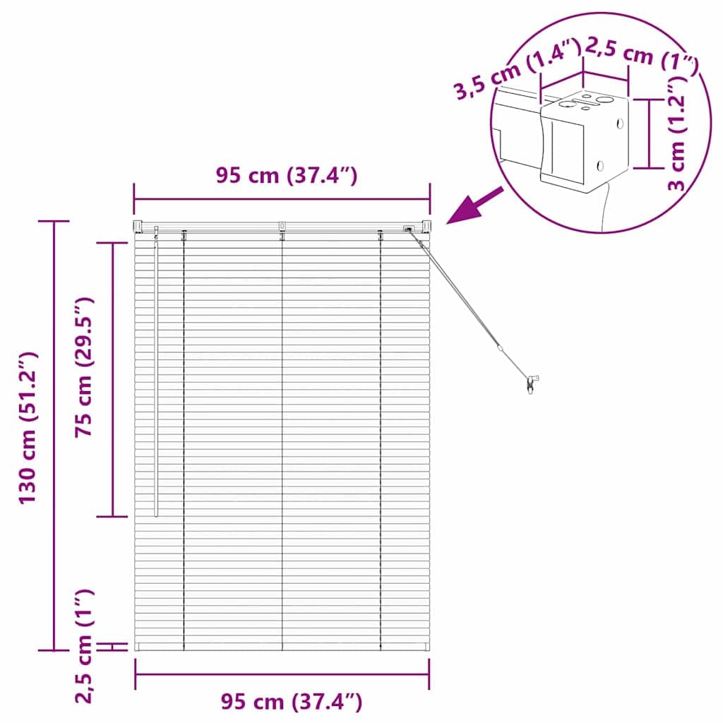 vidaXL Tendaggi a Veneziana Grigio Scuro 130 x 95 cm Alluminio, Tende a riquadro in Alluminio, Regolabili per Interni, per Controllo Luce e Privacy, perfette per la casa e L'Ufficio