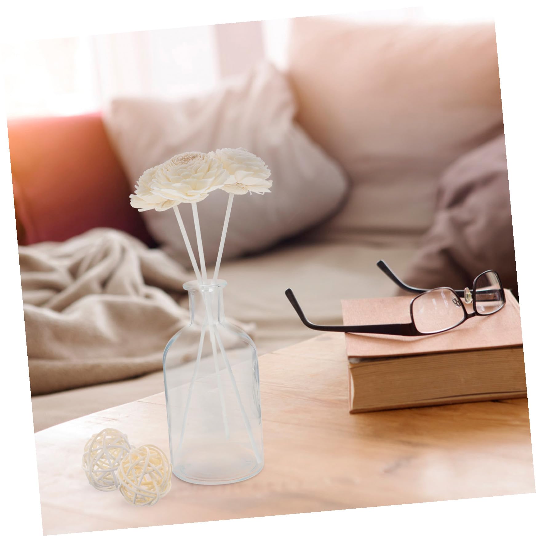 Mobestech 5 Boxen Ätherische Öl Diffuser Sticks Teiliges für Raumduft für Diffuserflaschen für Wohnzimmer Schlafzimmer und Büro Erzeugt Frischen Duft und Angenehme