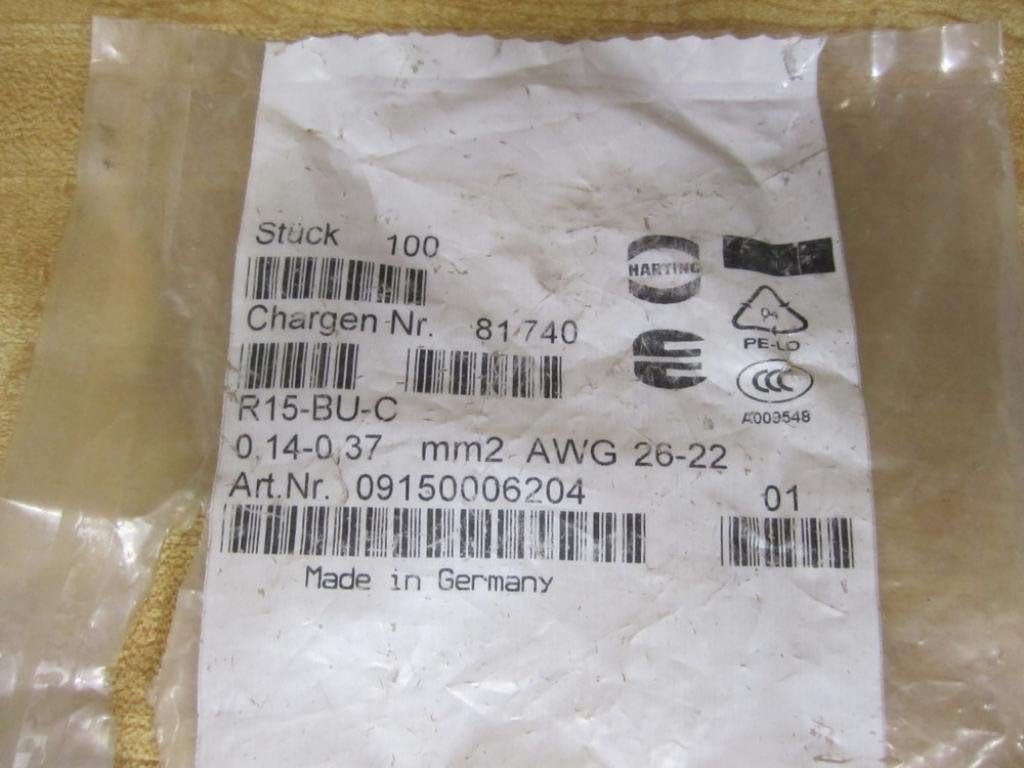 Harting 09150006204 Crimp Contact 26-22AWG (Pack of 24)