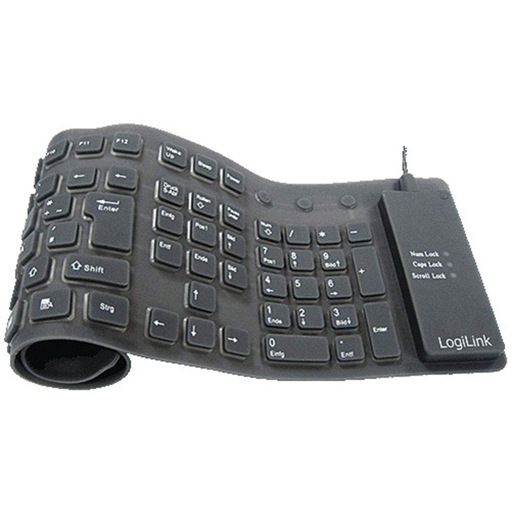 Logilink Tastatur Flexibel Wasserfest Usb Ps 2 Schwarz LogiLink ID0019A - flexible & wasserfeste Tastatur 109 Tasten, mit USB