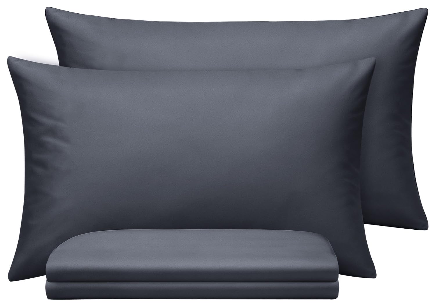 BedLooms Charcoal Pillow Cases 2 Pack - Ultra Soft Brushed Microfibre Fabric Hotel Quality Pillow Covers Plain Envelope Closure Pillowcase Fade Resistant (50 x 75 Cm)