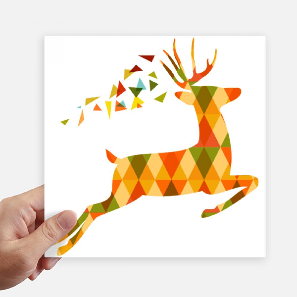 Autocollant carré Noël Elk 20 cm DIYthinker pour ordinateur et valise x4