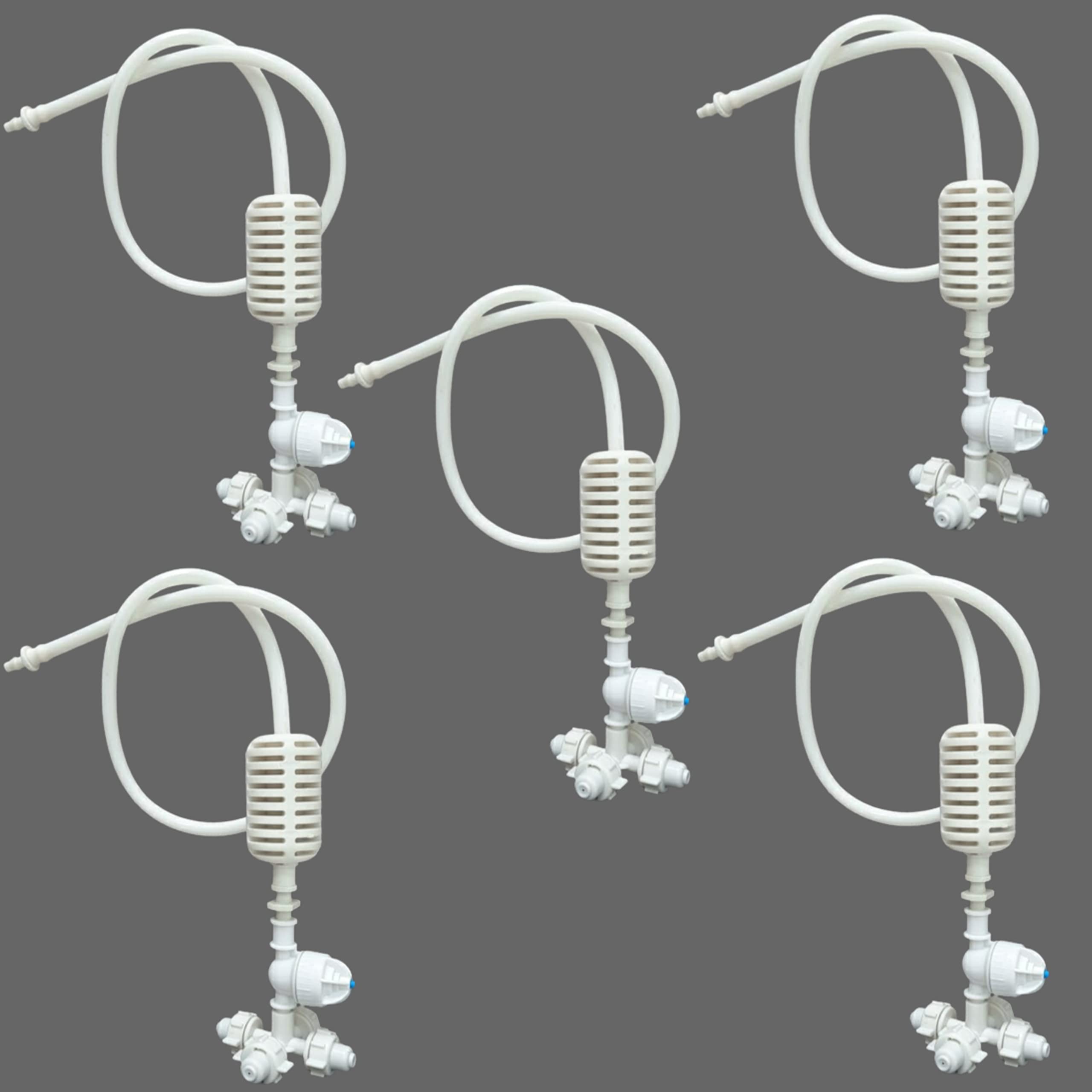 GKI Poultry 1/2" 4-Way Threaded Fogger Assembly Complete with Hose, Non Return Valve, White Nozzle Discharge (Pack of 5)-picture-11