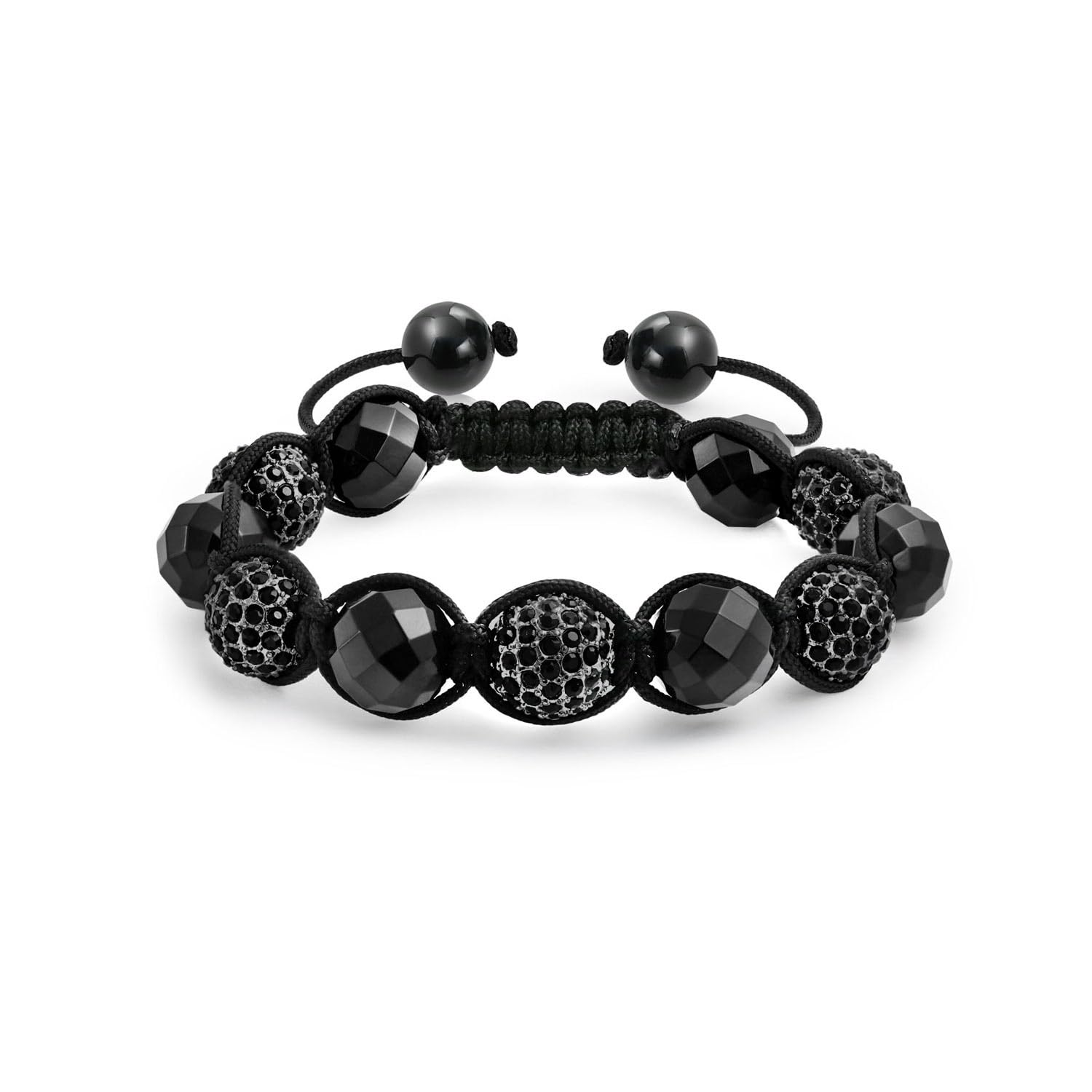 Bling Jewelry Faceted Onyx Crystal Shamballa Bracelet